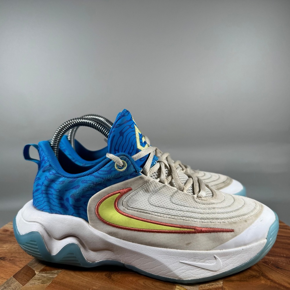 Nike Giannis Immortality 4 Kids Basketball Shoes White Blue 4Y HF1181-100